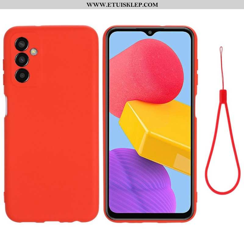 Etui do Samsung Galaxy M13 Płynny Silikon Ze Smyczą